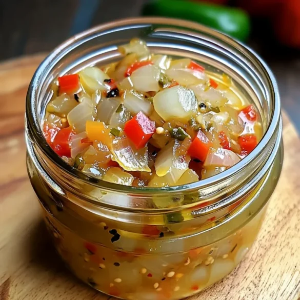 Salsa de cebolla y pimientos en escabeche Salsa de cebolla y pimientos en escabeche