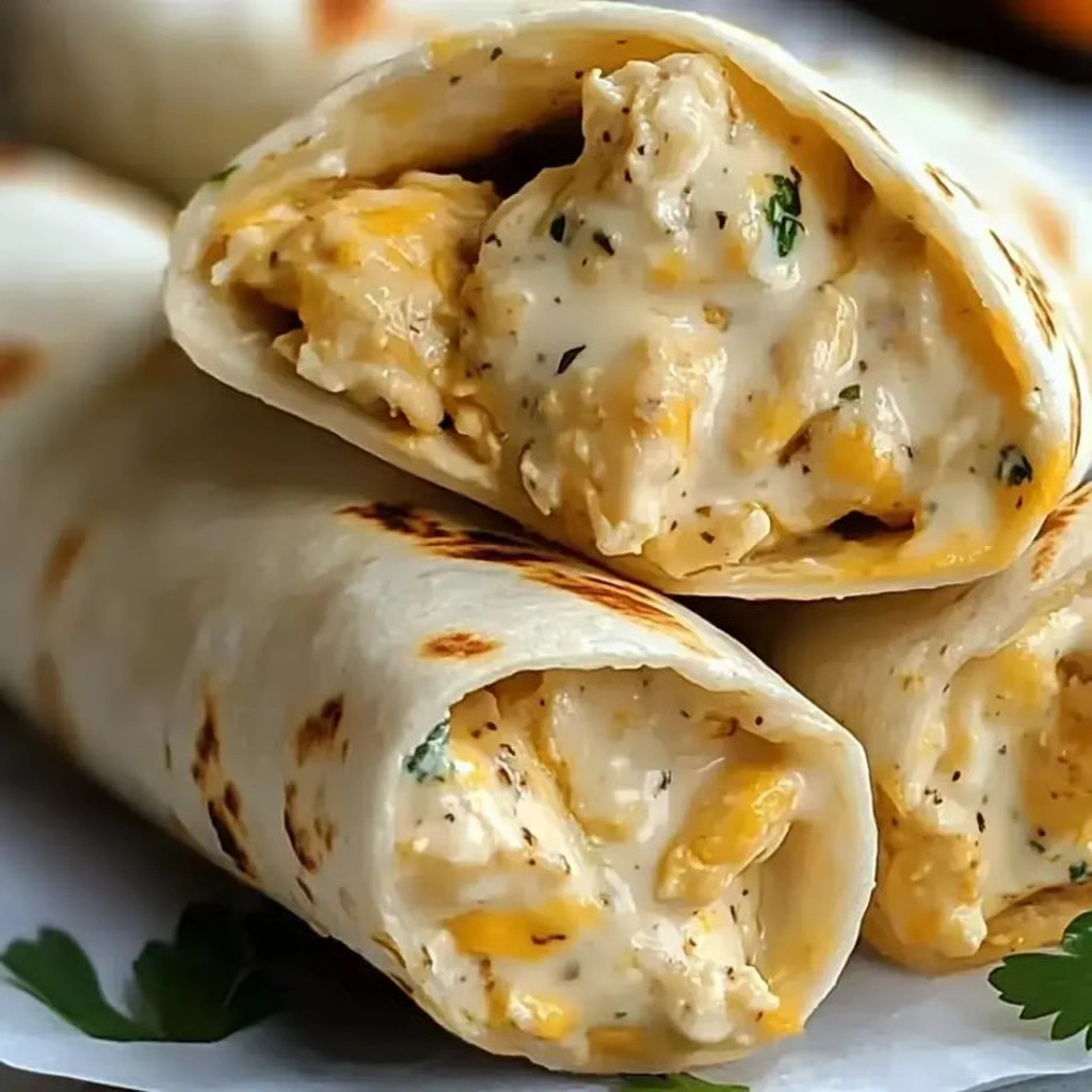 Wraps de pollo con ajo y queso