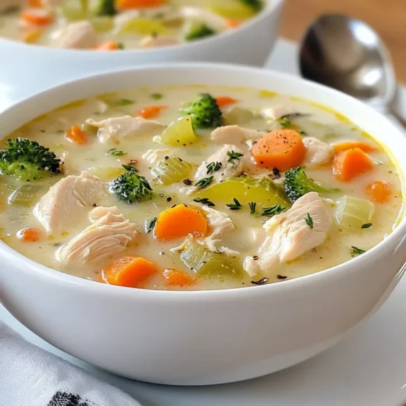 sopa cremosa de pollo con verduras sopa cremosa de pollo con verduras