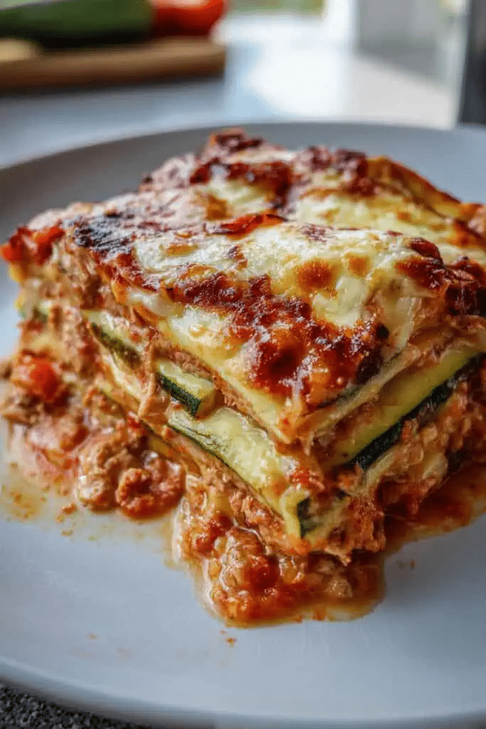 Lasaña atún y calabacín