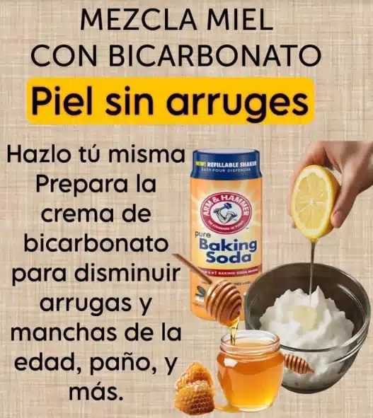 CREMA NATURAL CON BICARBONATO PARA REDUCIR ARRUGAS Y REJUVENECER LA PIEL
