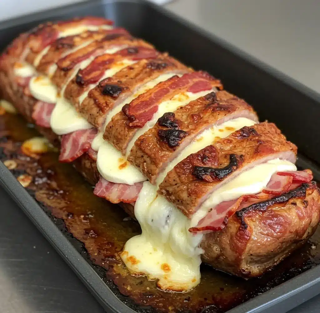 Cómo preparar un lomo de cerdo relleno con queso y tocino