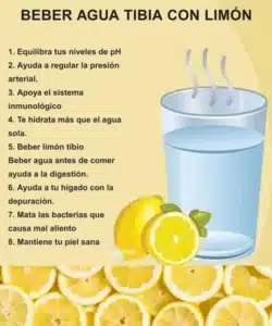 Beneficios de beber agua tibia con limón en ayunas