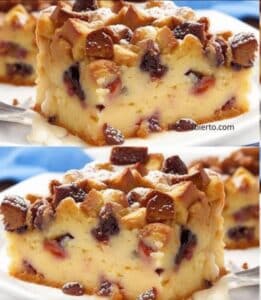 Pudin de Pan con Pasas y Diferentes Texturas