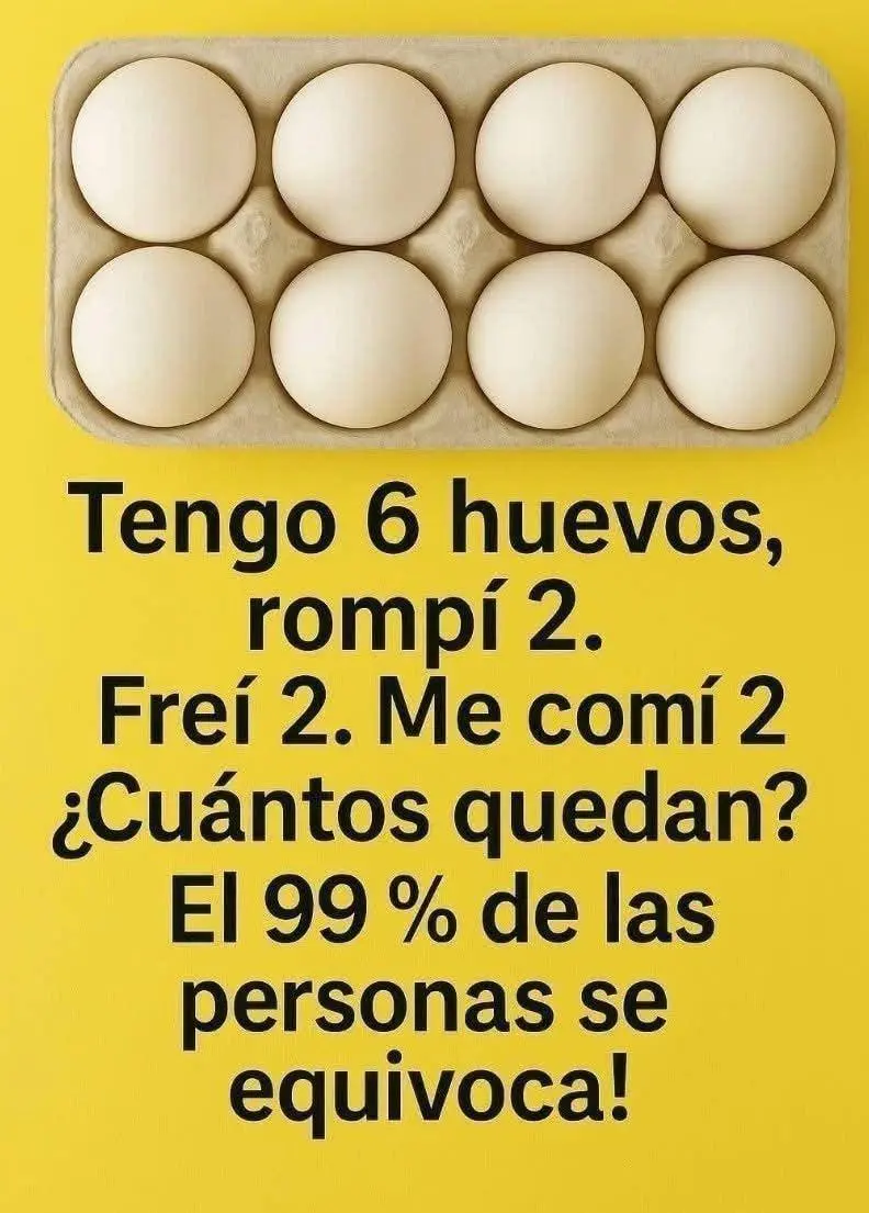 Acertijo viral de huevos cuántos quedan