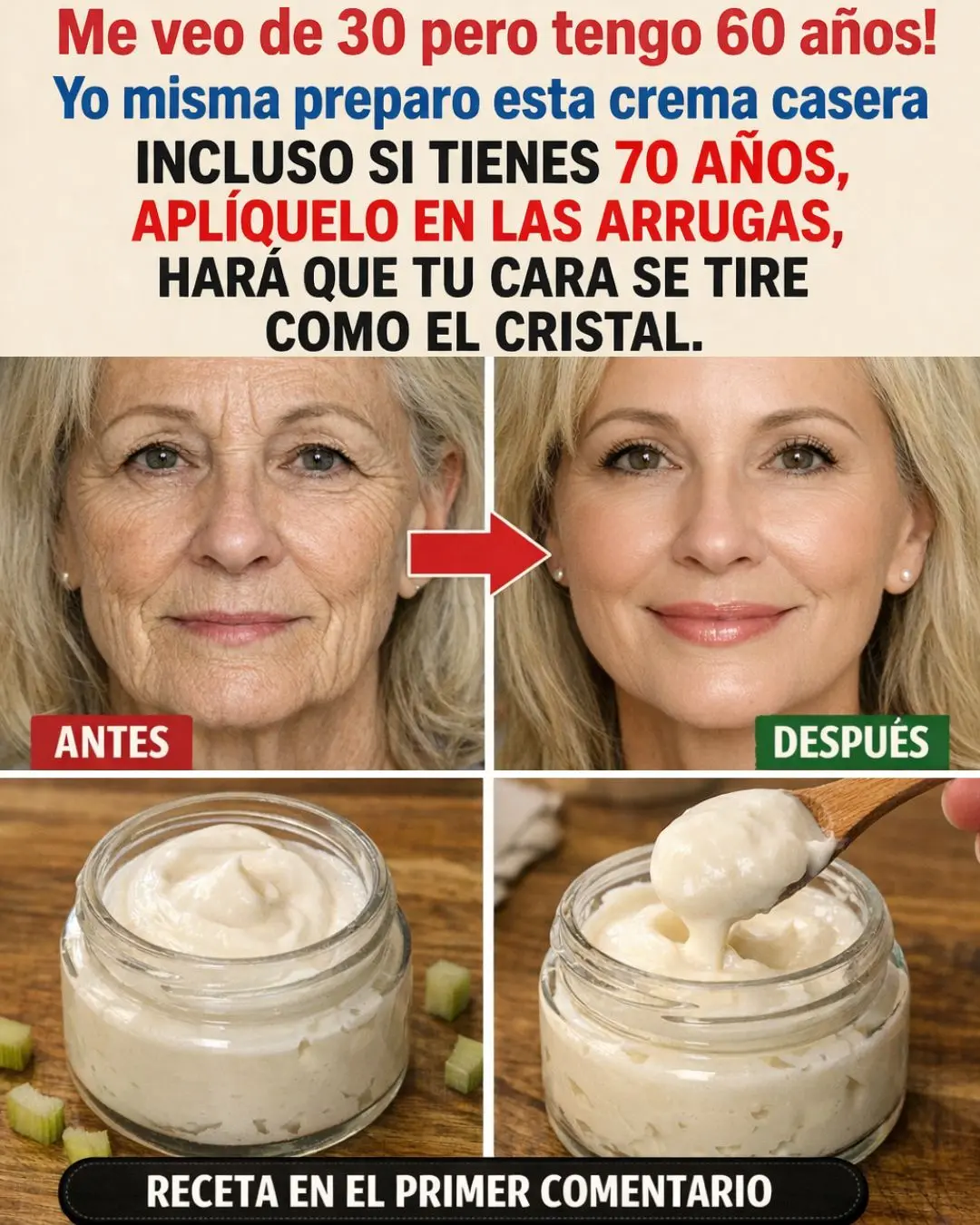 Crema Casera de Bicarbonato Antiarrugas y Manchas