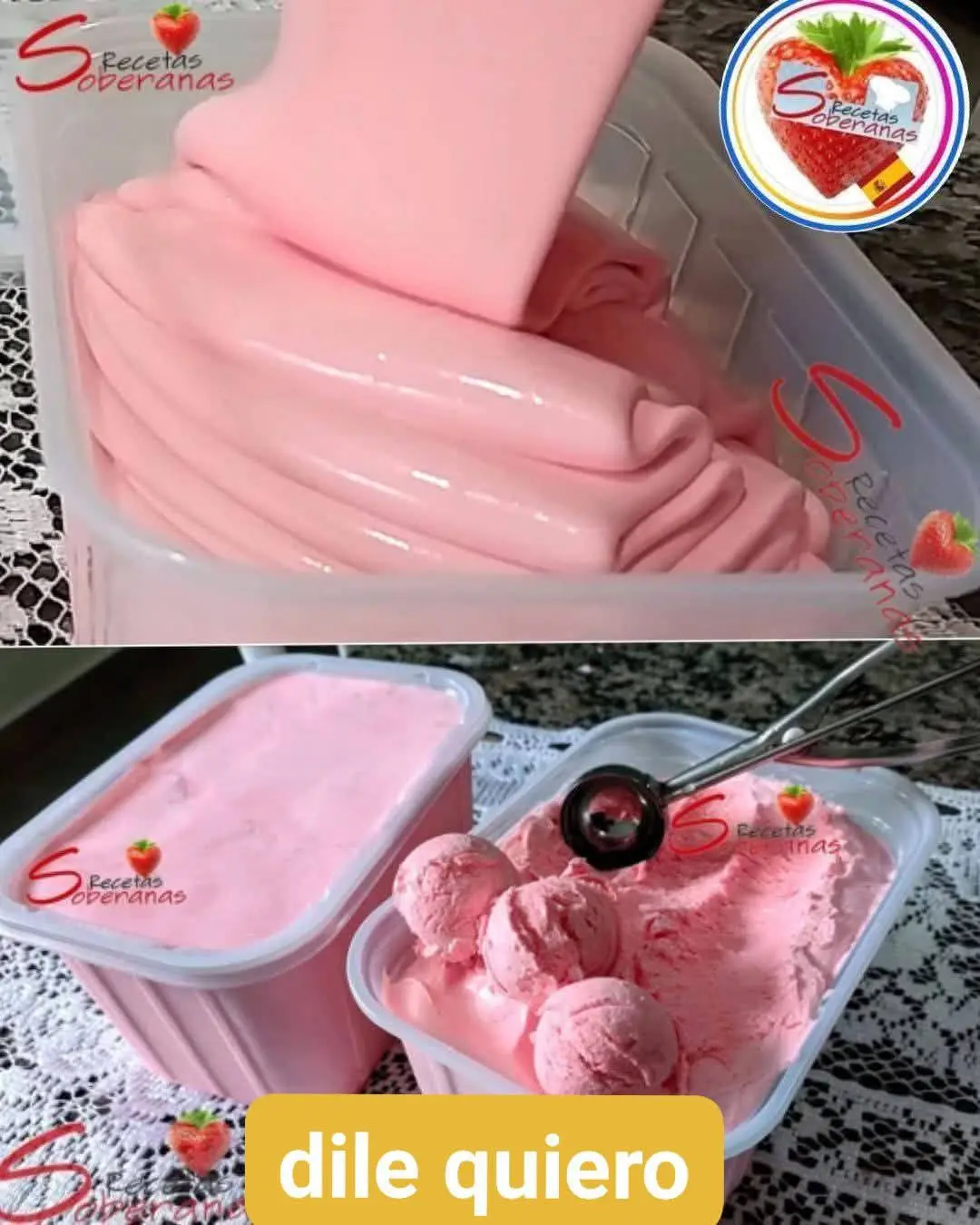 Helado de fresa sin azúcar fácil y rápido