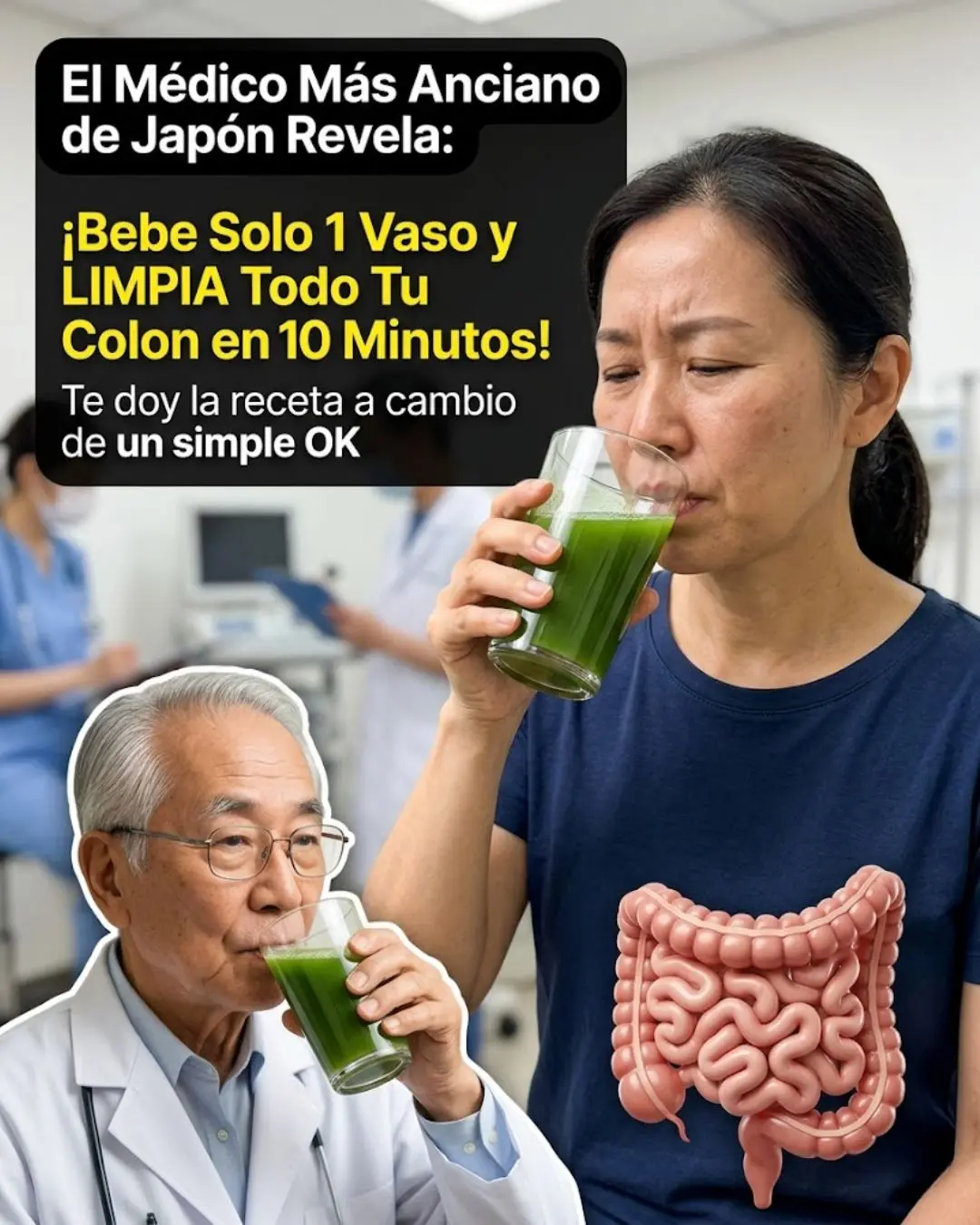 Jugo verde para colon limpio en 7 días
