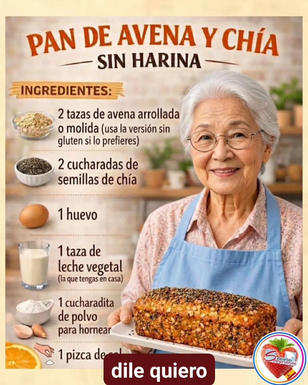 Pan de avena y chía sin harina