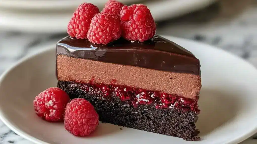 Gâteau Mousse au Chocolat Noir et Framboises : Recette Élégante en 8 Étapes Faciles