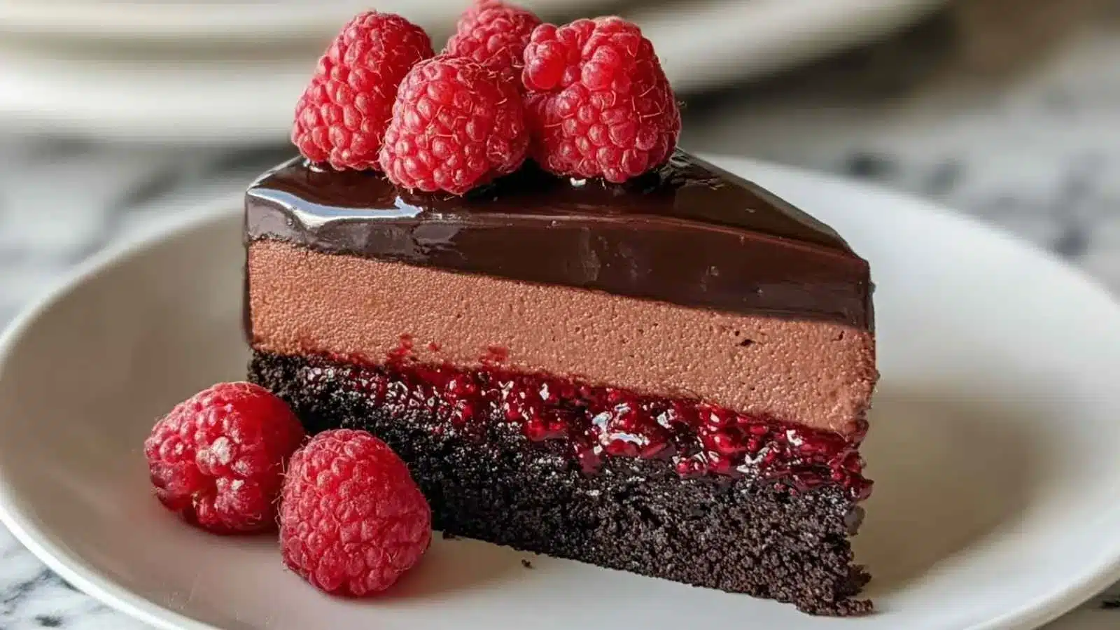 Gateaumousseauchocolatnoiretframboises