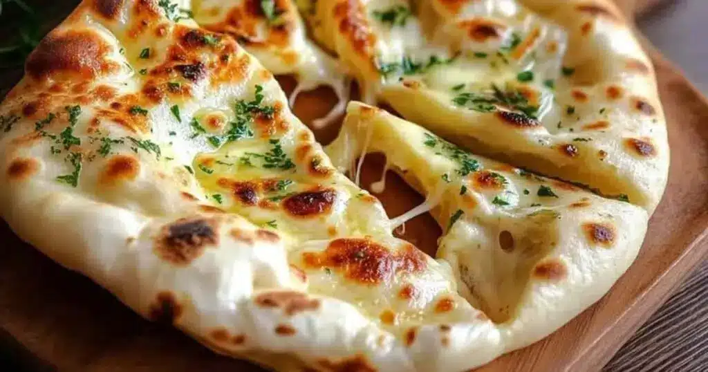cheese naan à la Vache qui Rit