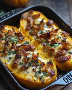 Butternut Farcie aux Lardons et au Fromage de Chèvre