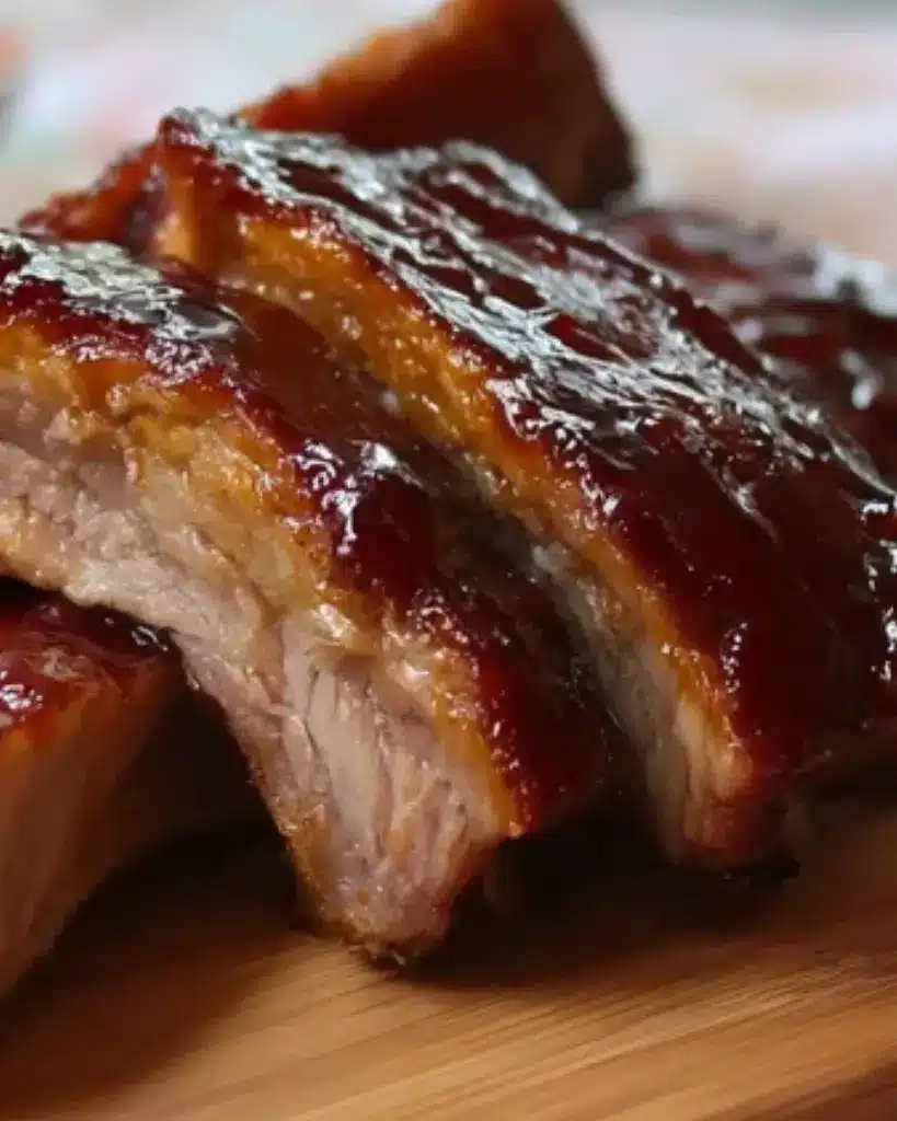 travers de porc caramélisés