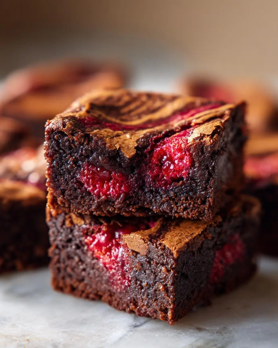Brownies Marbrés aux Framboises