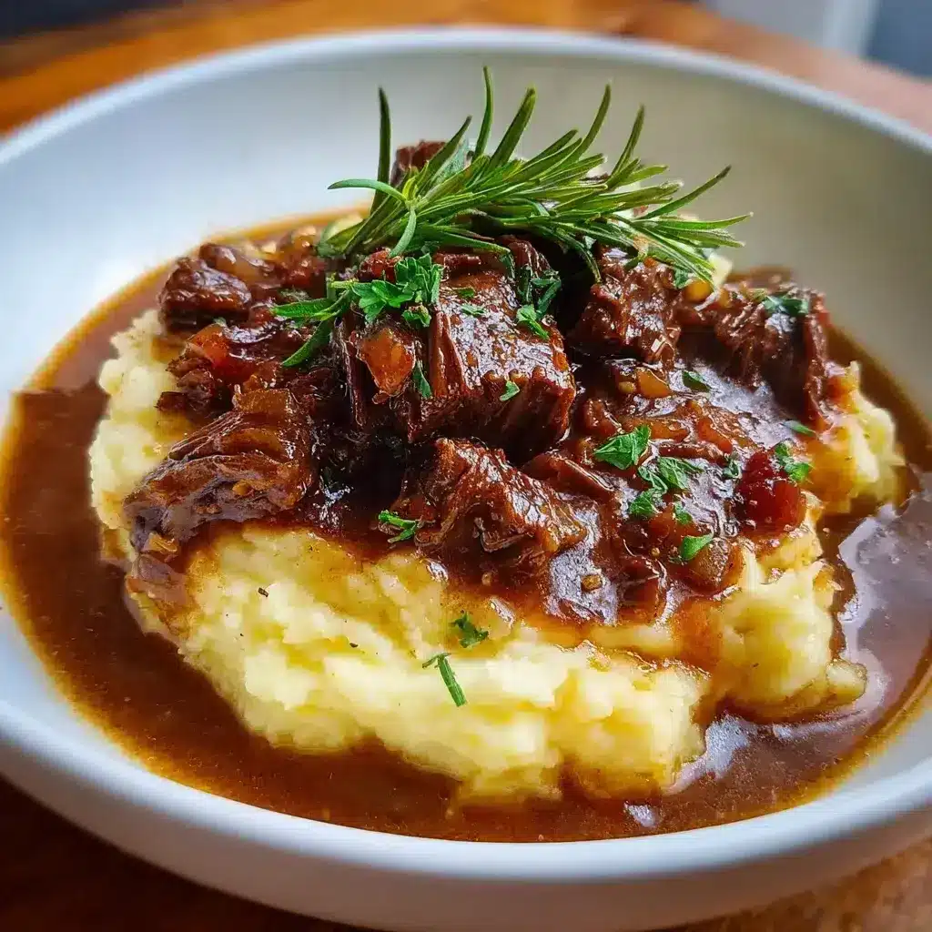 Bœuf braisé en sauce et purée maison