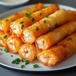 Cigares croustillants aux crevettes et à l’ail