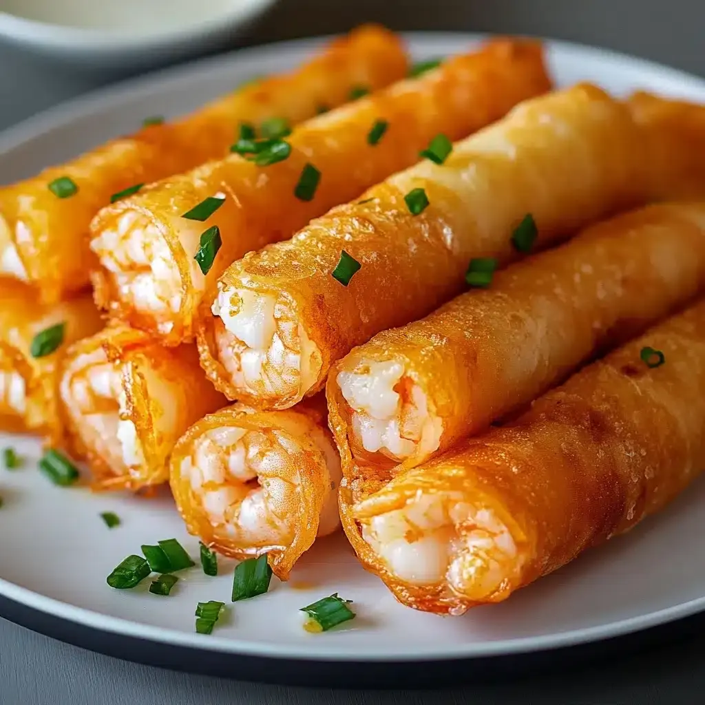 Cigares Croustillants aux Crevettes et à l’Ail