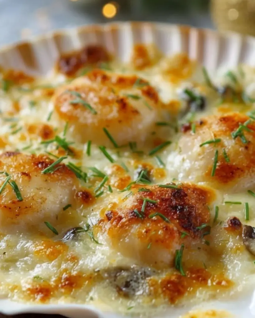 Coquilles Saint-Jacques gratinées
