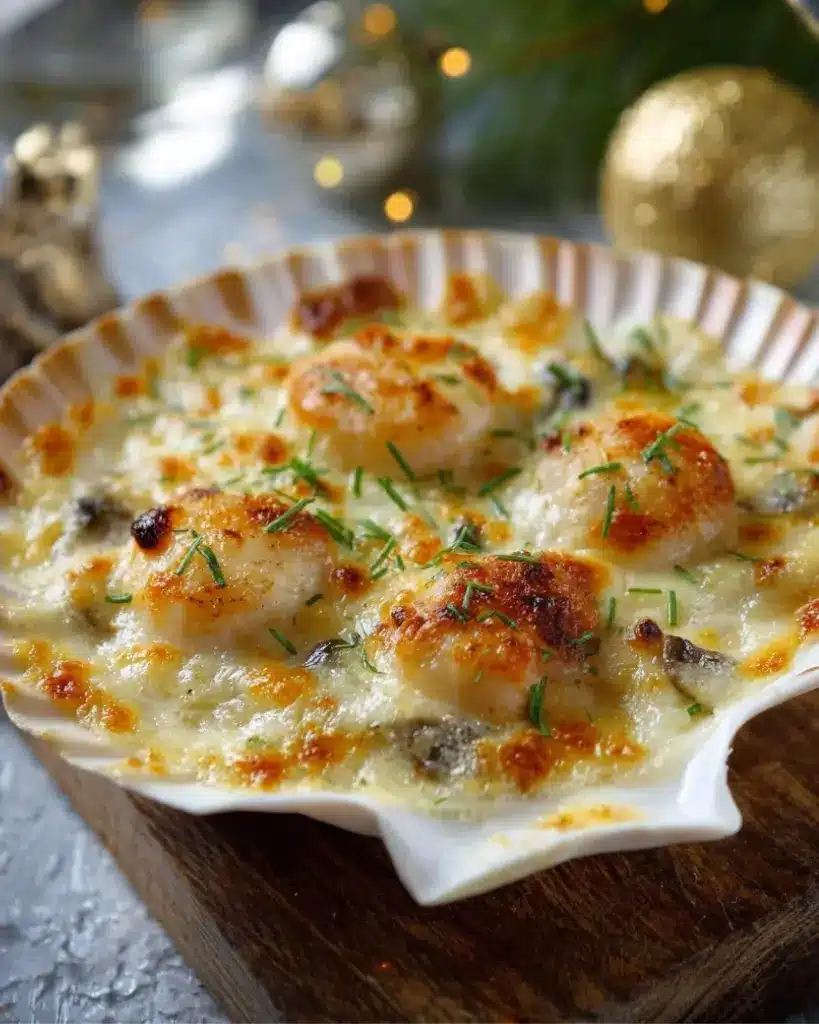 Coquilles Saint-Jacques gratinées – Recette delicieux