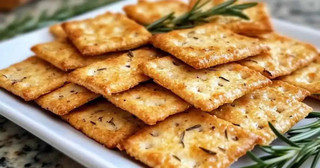Crackers maison au parmesan et romarin