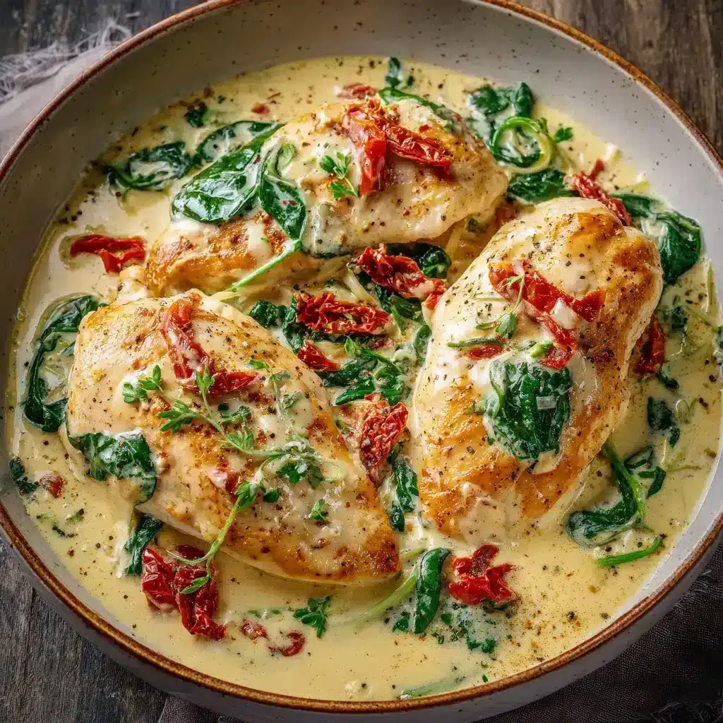 Blancs de poulet à la toscane dans une sauce crémeuse au parmesan