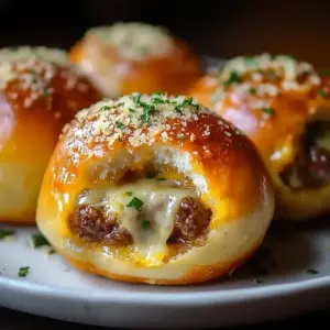 Bombes au Cheeseburger à l’Ail et au Parmesan