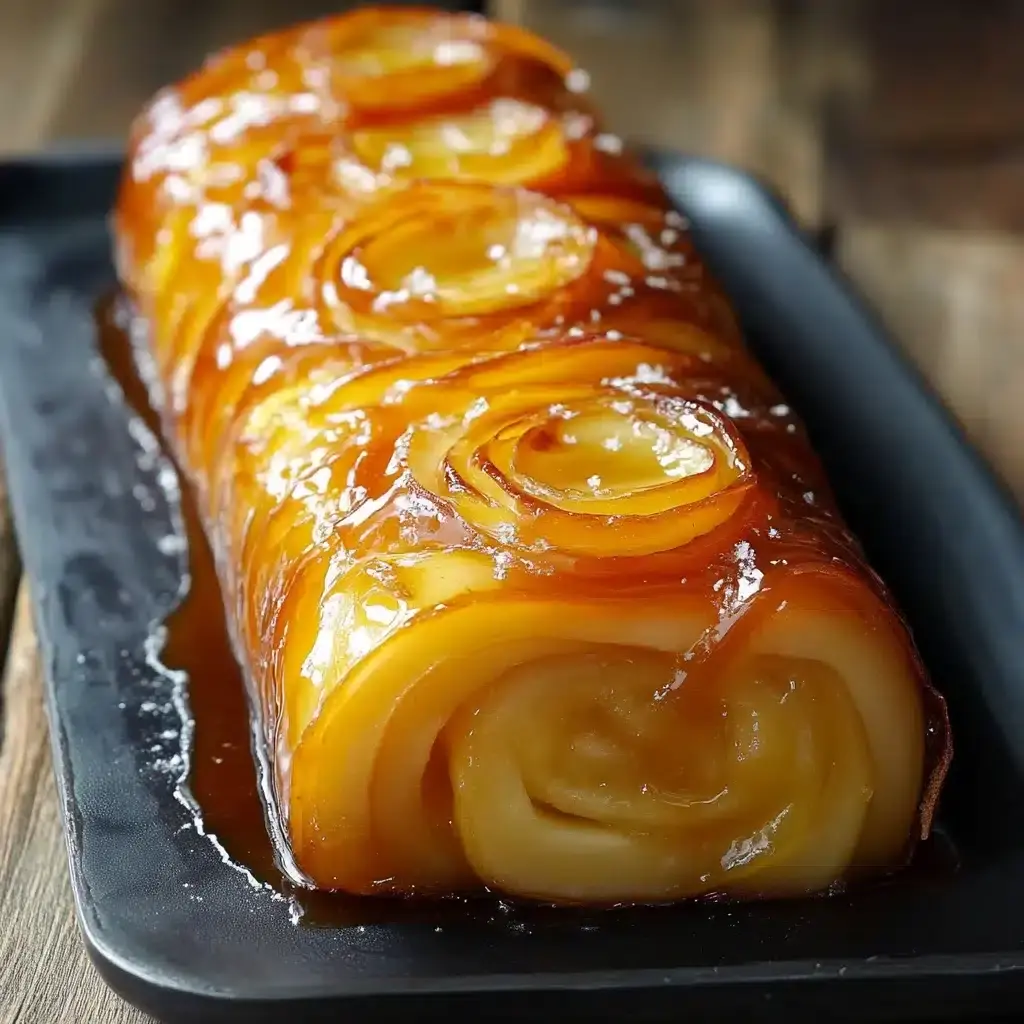 bûche façon Tatin pommes caramélisées