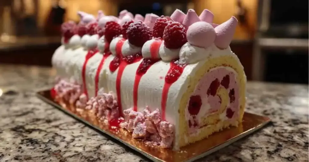 Bûche Glacée Framboises et Meringues – Dessert d’Été Facile