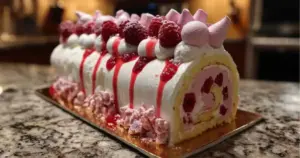 Bûche Glacée Framboises et Meringues