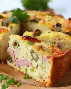 Cake Salé Moelleux au Jambon, Gruyère et Olives