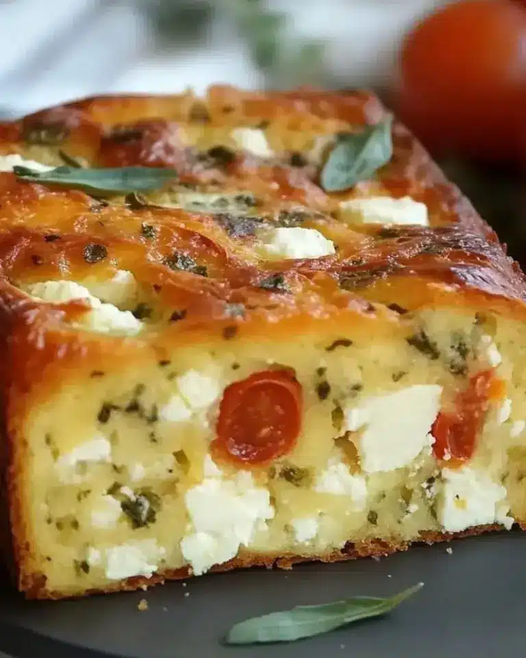 Cake aux tomates séchées, feta et basilic – Recette delicieux