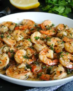 Crevettes sautées à l’ail, beurre et persil