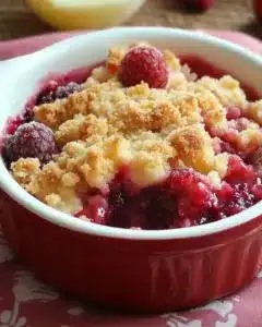 Crumble aux Fruits Rouges et Pommes Caramélisées