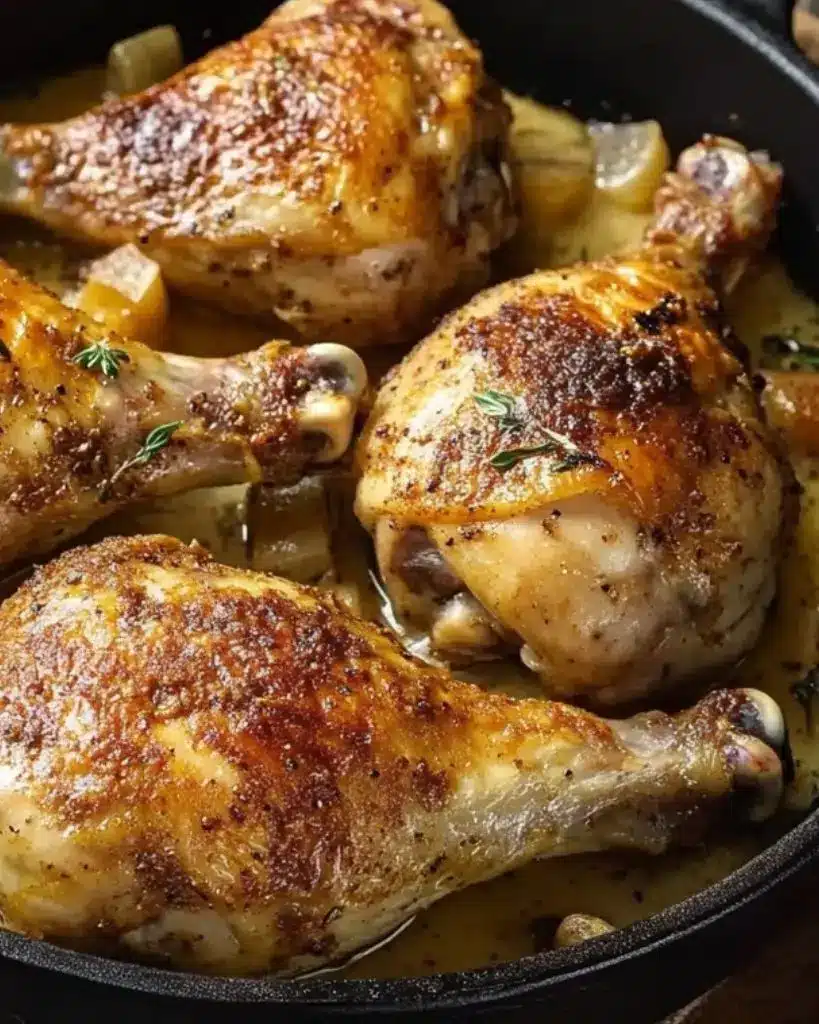 cuisses de poulet à la crème moutarde