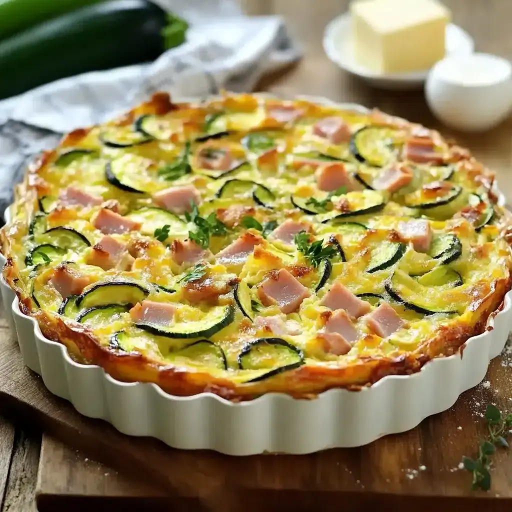flan de courgettes au jambon de poulet