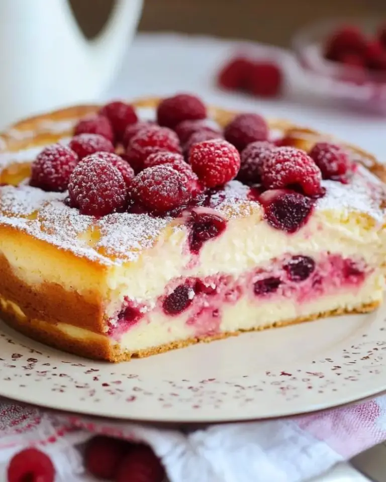 Gâteau magique aux framboises – Recette delicieux