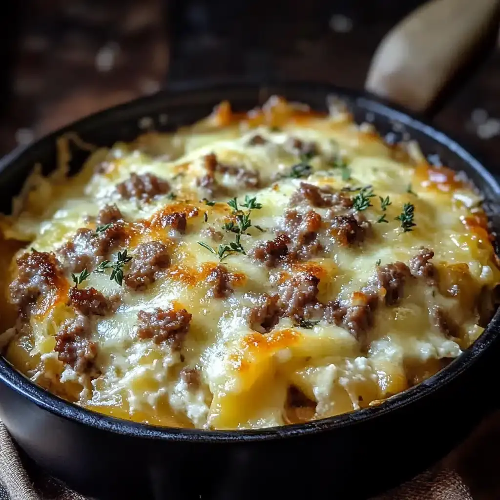 Gratin de Coquillettes à la Raclette et Viande Hachée