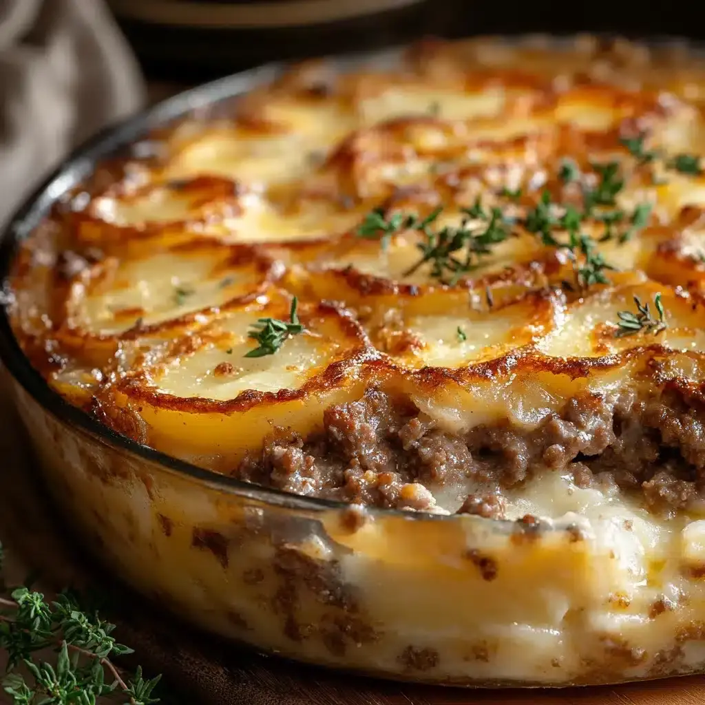 gratin de pommes de terre au bœuf haché