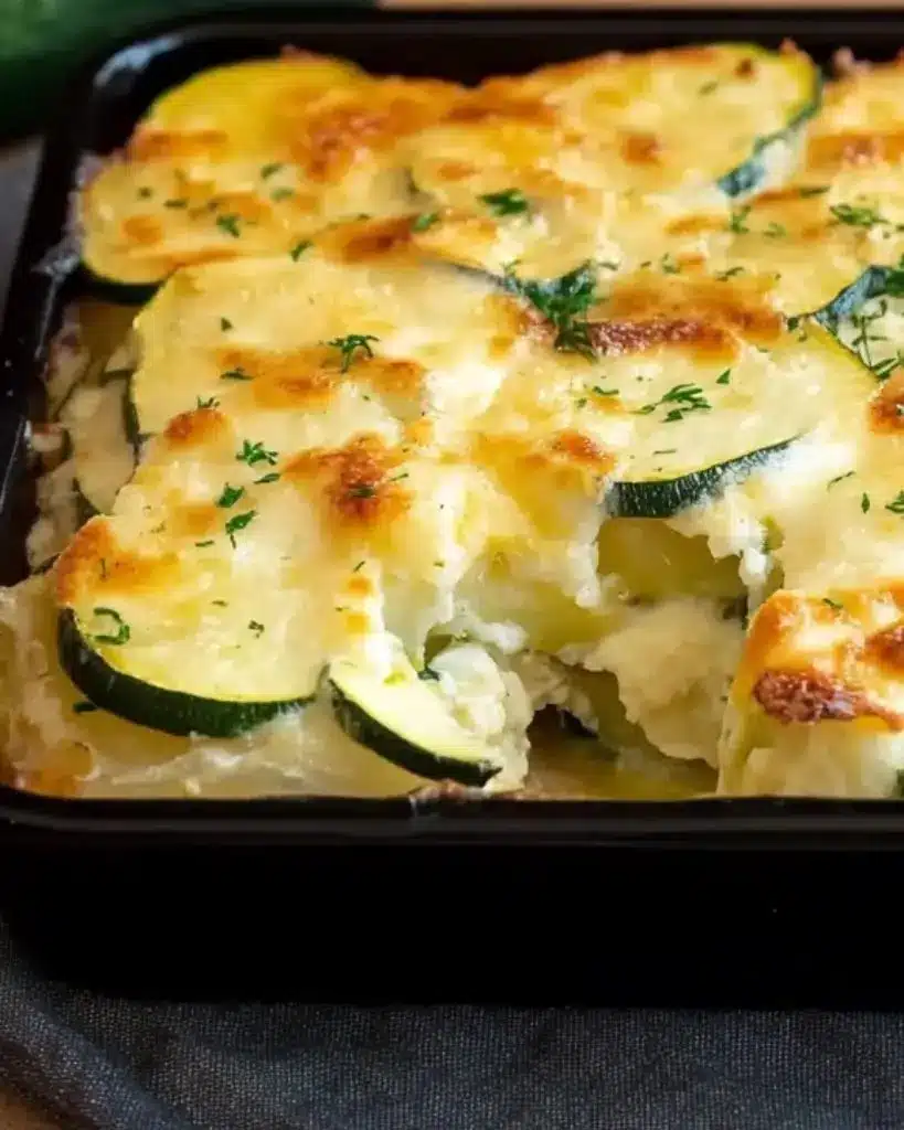 gratin de pommes de terre aux courgettes