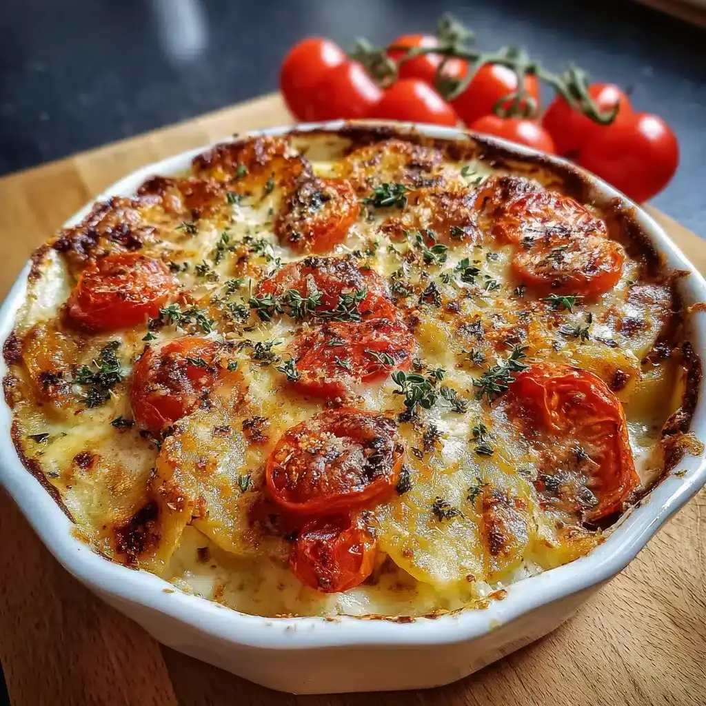 gratin de pommes de terre tomates mozzarella