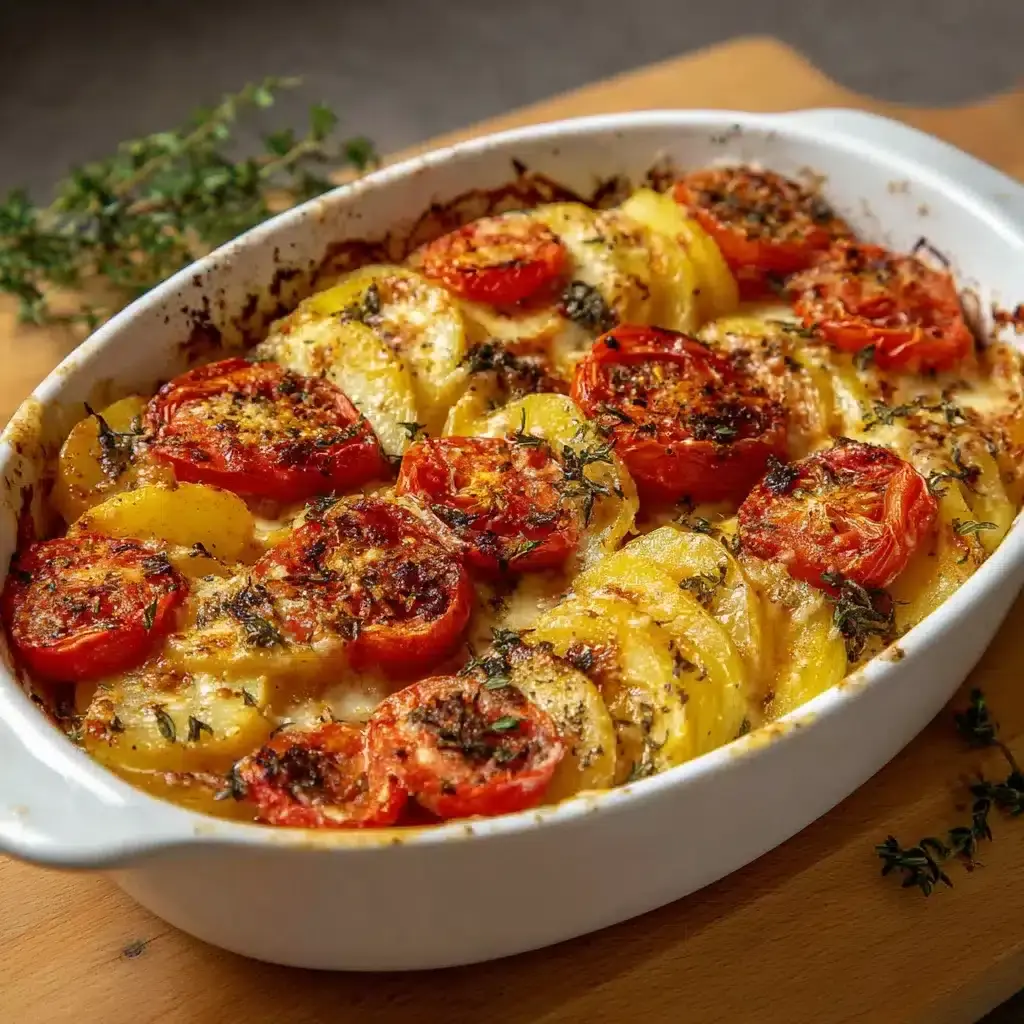 Gratin de tomates et pommes de terre à la mozzarella 2 gratin tomates pommes de terre mozzarella