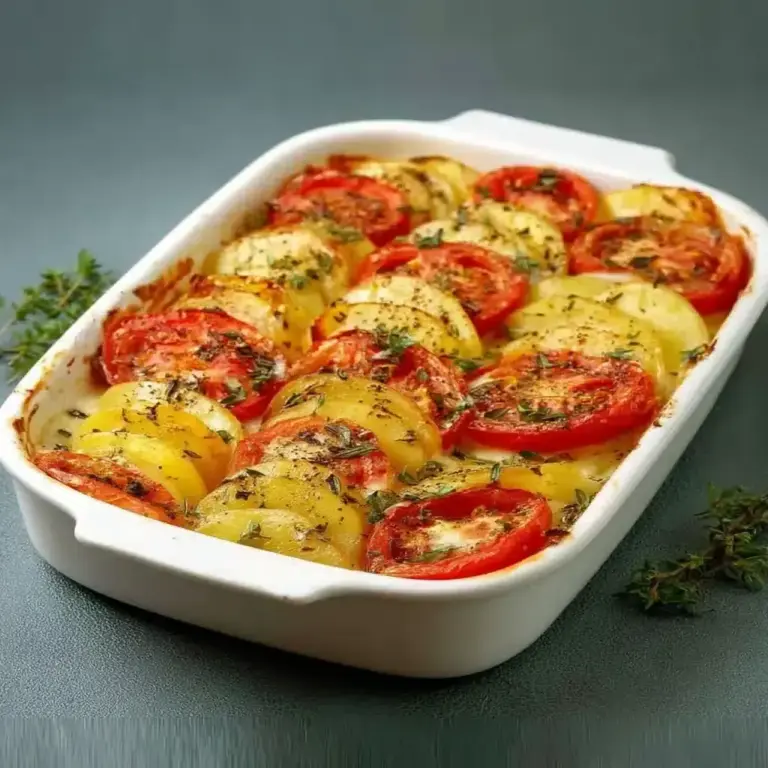 Gratin de tomates et pommes de terre à la mozzarella