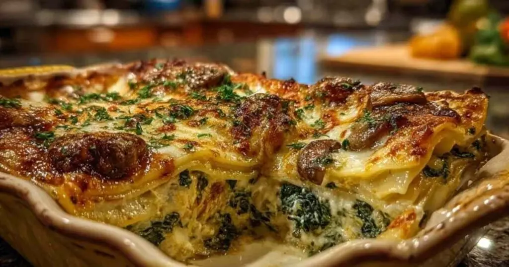 lasagne épinards champignons