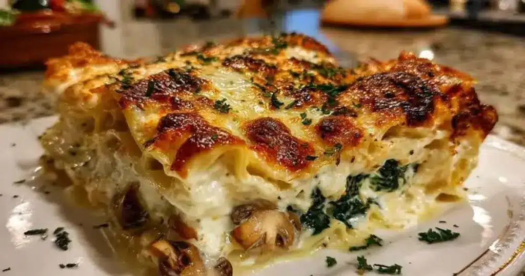 Lasagne Épinards Champignons – Recette Crémeuse