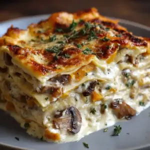 Lasagnes à la courge butternut et champignons