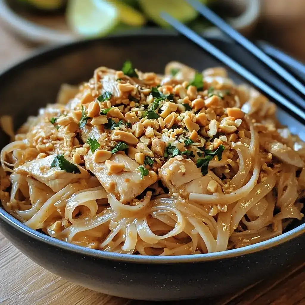 nouilles thaï poulet cacahuètes