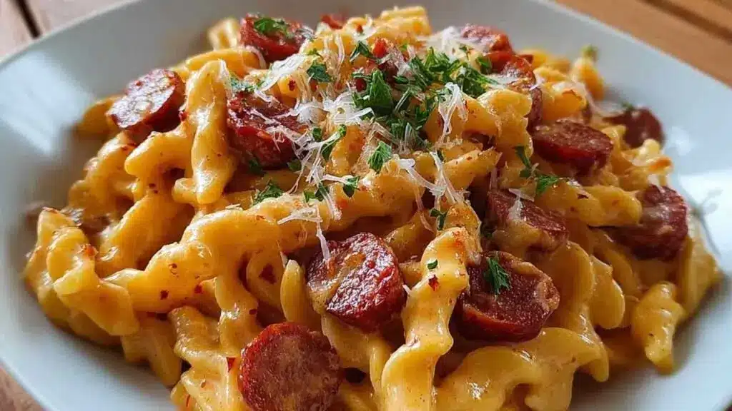 pâtes crémeuses chorizo