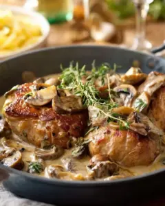 Paupiettes de Veau au Vin Blanc et Champignons