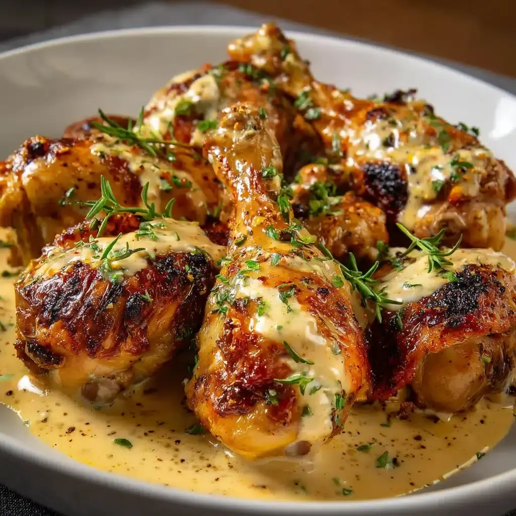 pilons de poulet crème moutarde miel
